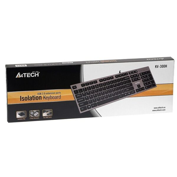 Tastatur A4 Tech KV-300H QWERTY Schwarz Grau Schwarzweiß Schwarz/Grau – Bild 7