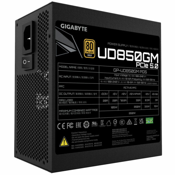Stromquelle Gigabyte GP-UD850GM PG5W ATX 850 W 80 Plus Gold – Bild 2