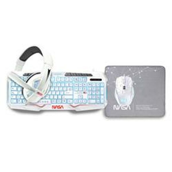 Tastatur mit Maus NASA ANDROMEDA4IN1-W Weiß Bunt Qwerty Spanisch – Bild 6