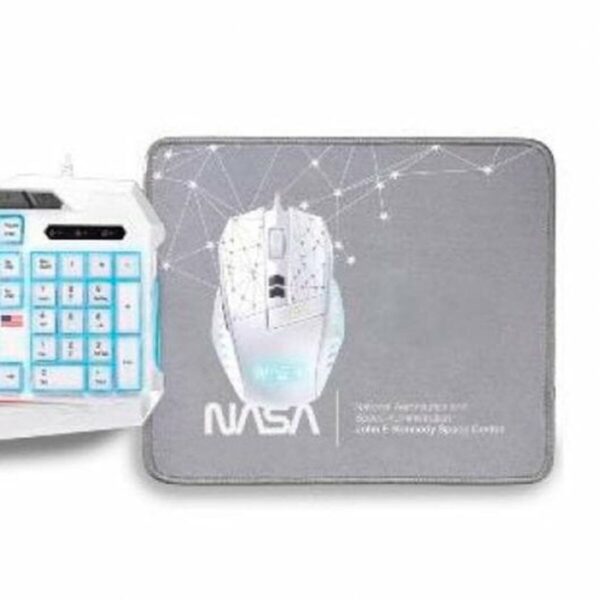Tastatur mit Maus NASA ANDROMEDA4IN1-W Weiß Bunt Qwerty Spanisch – Bild 5