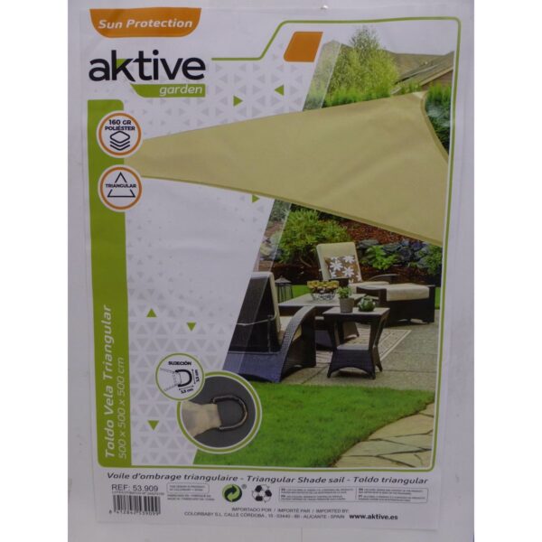Sonnensegel Aktive Creme 500 x 0,3 x 500 cm Dreieckig (4 Stück) – Bild 5