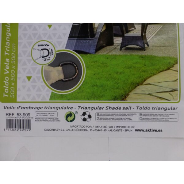 Sonnensegel Aktive Creme 500 x 0,3 x 500 cm Dreieckig (4 Stück) – Bild 6