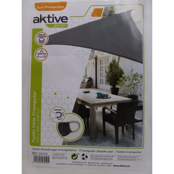 Sonnensegel Aktive Grau 500 x 0,5 x 500 cm Dreieckig (4 Stück) – Bild 5