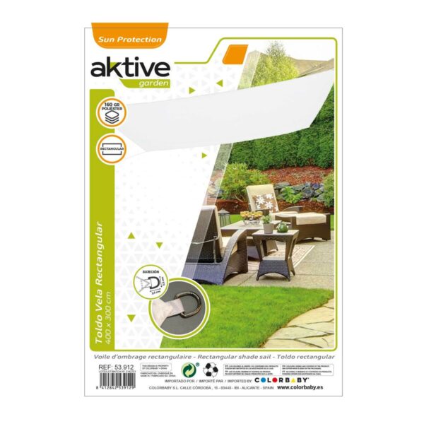 Sonnensegel Aktive Dreieckig Weiß 300 x 0,5 x 400 cm (4 Stück) – Bild 5