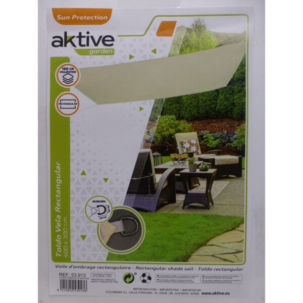 Sonnensegel Aktive Dreieckig Creme 300 x 0,5 x 400 cm (4 Stück) – Bild 5