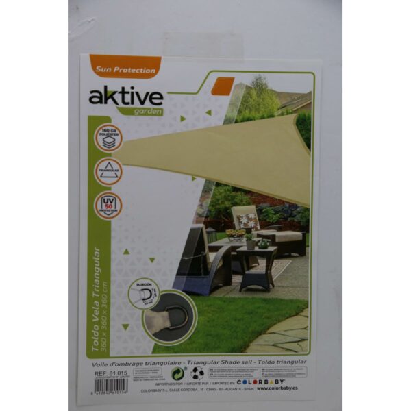 Sonnensegel Aktive Dreieckig Creme 360 x 0,5 x 360 cm (4 Stück) – Bild 5