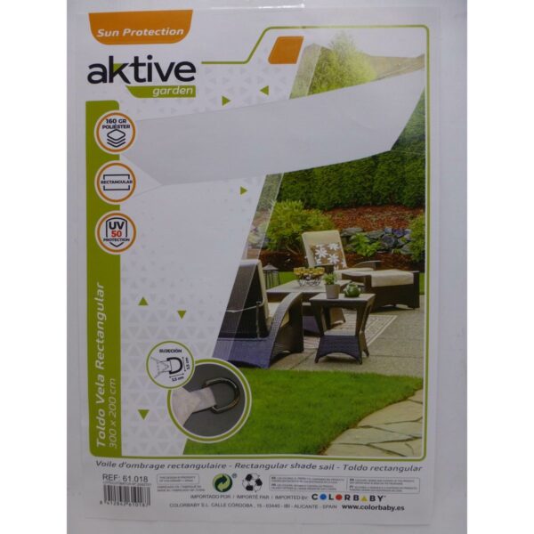 Sonnensegel Aktive Dreieckig Weiß 200 x 0,5 x 300 cm (4 Stück) – Bild 5
