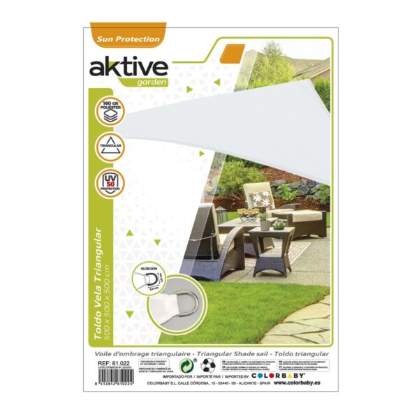 Sonnensegel Aktive Dreieckig Weiß 500 x 500 cm (4 Stück) – Bild 6