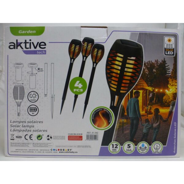 Solar-Gartenfackel-Set Aktive Kunststoff 7,5 x 50 x 7,5 cm (4 Stück) – Bild 8
