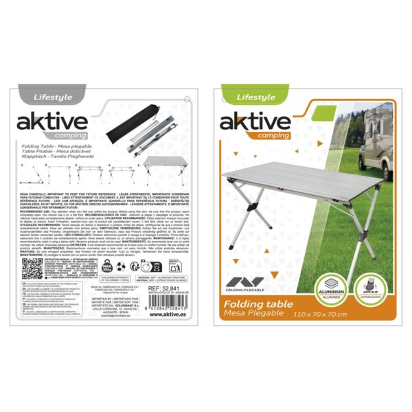 Table Klapptisch Aktive Silberfarben Aluminium 110 x 70 x 70 cm (4 Stück) – Bild 6
