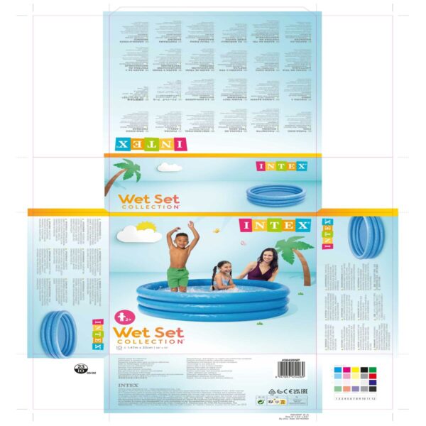 Aufblasbares Planschbecken für Kinder Intex Blau Ringe 330 L 147 x 33 cm (6 Stück) – Bild 5