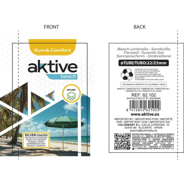 Sonnenschirm Aktive 200 x 203,5 x 200 cm 200 x 207 x 200 cm (6 Stück) – Bild 5