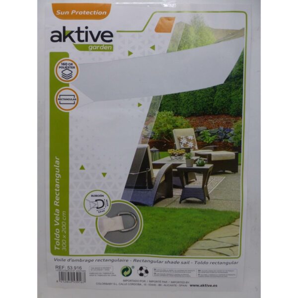Sonnensegel Aktive rechteckig Weiß 200 x 0,5 x 300 cm (6 Stück) – Bild 6