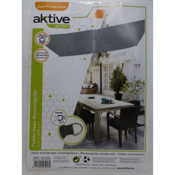 Rechteckiges Sonnensegel Aktive Grau 200 x 0,5 x 300 cm rechteckig (6 Stück) – Bild 6