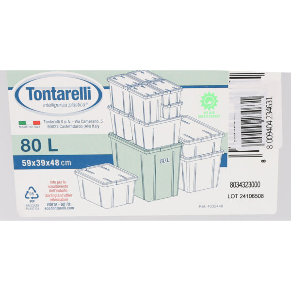 Aufbewahrungsbox mit Deckel Tontarelli Linea box 80 L 59 x 39 x 48 cm (6 Stück) – Bild 3