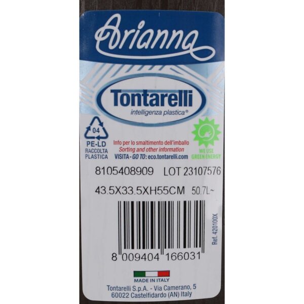 Korb für schmutzige Wäsche Tontarelli Arianna Wengue Kunststoff 43,5 x 33,5 x 55 cm (6 Stück) – Bild 3