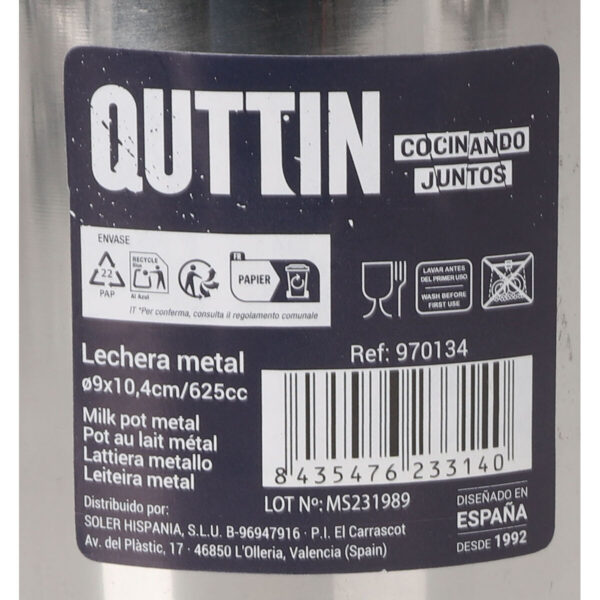 Milchkrug Quttin Silberfarben Metall (12 Stück) – Bild 3