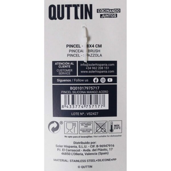 Silikonbürste Quttin Grau Silikon Stahl 28 x 4 cm (24 Stück) – Bild 4