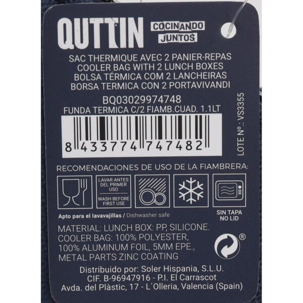 Kühltasche Quttin Lunchbox karriert 17 x 17 x 16,56 cm (8 Stück) – Bild 6