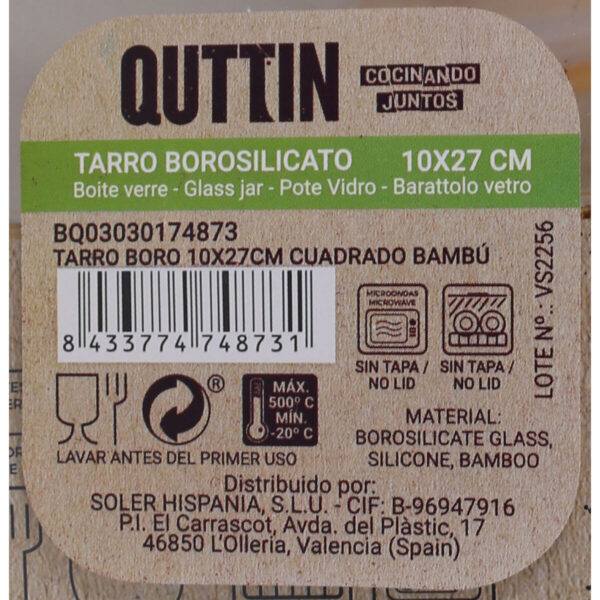 Topf Quttin Bambus karriert 2,15 L 10,2 x 28 cm (12 Stück) – Bild 4