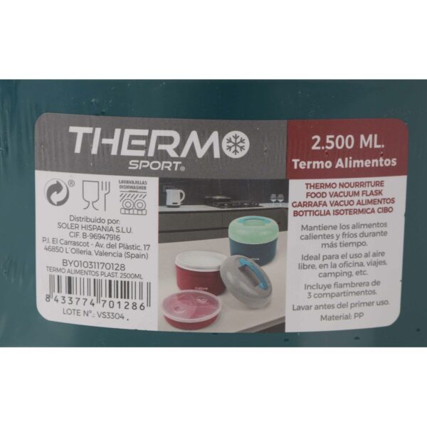 Thermoskanne für Lebensmittel ThermoSport 2,5 L Kunststoff 22 x 18 cm (8 Stück) – Bild 3