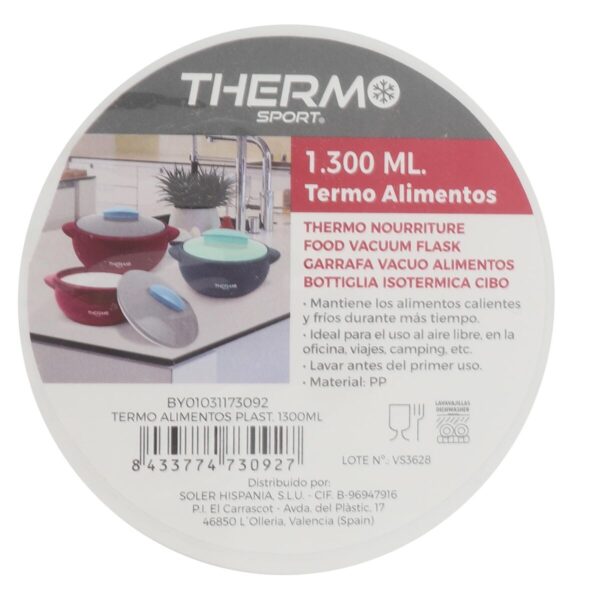 Thermoskanne für Lebensmittel ThermoSport Kunststoff 1 L (12 Stück) (1000 ml) – Bild 3