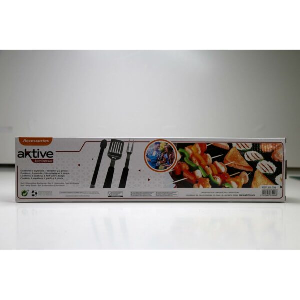 Grillwerkzeug-Set Aktive 3 Stücke Grill Edelstahl 9 x 41 x 5 cm (4 Stück) – Bild 8