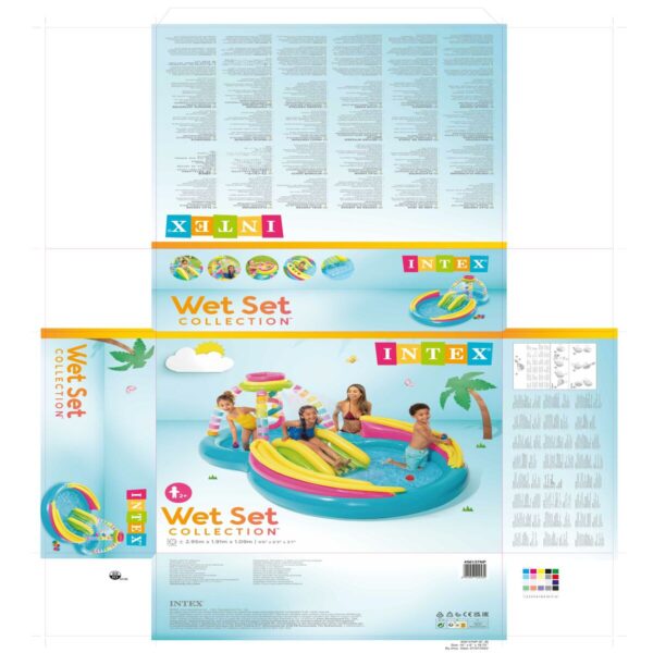 Aufblasbares Planschbecken für Kinder Intex Regenbogen 374 L 295 x 109 x 191 cm (2 Stück) – Bild 8