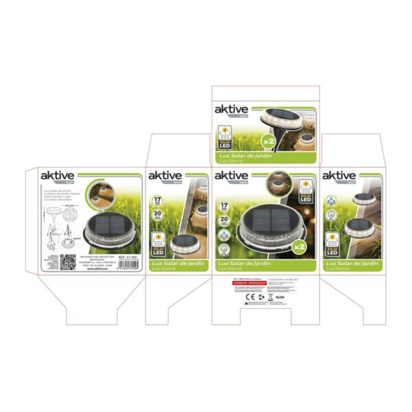 Solar-Gartenpfahl-Set Aktive 2 Stücke Kunststoff 12 x 13,5 x 12 cm (6 Stück) – Bild 8