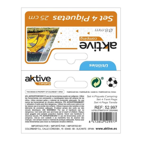 Spitzhacke für Camping Aktive 25 cm 4 Stücke Ø 8 mm (24 Stück) – Bild 8