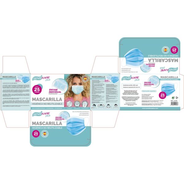 Schachtel mit Hygienemasken SensiKare 25 Stücke (12 Stück) – Bild 8