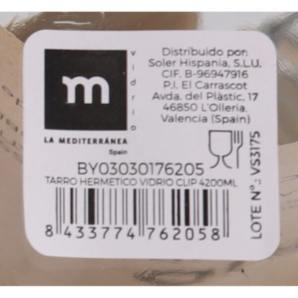 Topf La Mediterránea Luftdicht Glas 4,2 L (4 Stück) – Bild 3