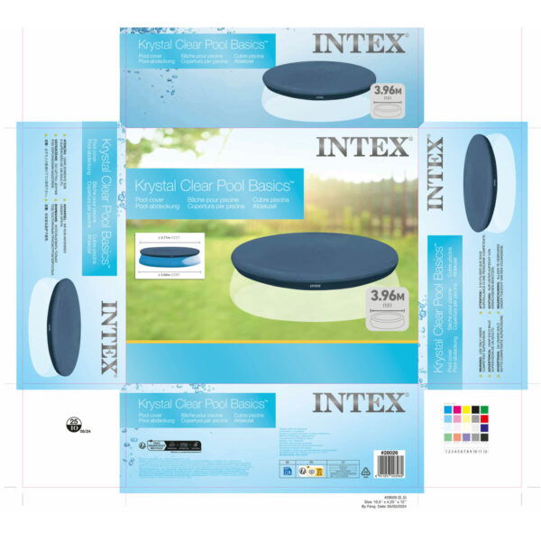Poolabdeckung Intex Marineblau Ø 396 cm rund (4 Stück) – Bild 6