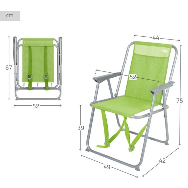 Gepolsterte Campingstuhl Aktive 44 x 74 x 45 cm (6 Stück) – Bild 5