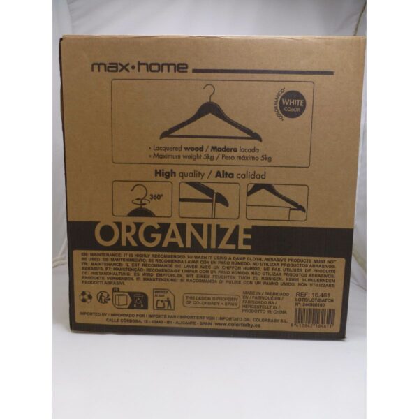 Aufhänger-Set Max Home Weiß Holz Stahl 44,5 x 23 x 1 cm 20 Stücke (4 Stück) – Bild 8