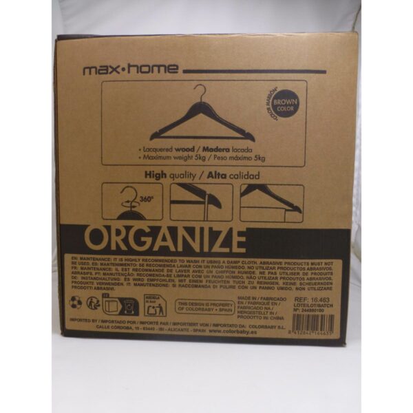 Aufhänger-Set Max Home Braun Holz Stahl 44,5 x 23 x 1 cm 20 Stücke (4 Stück) – Bild 8