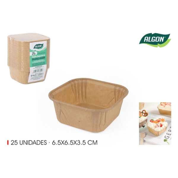 Backformen-Set Algon Papier 6,5 x 6,5 x 3,5 cm 25 Stücke (36 Stück) – Bild 2