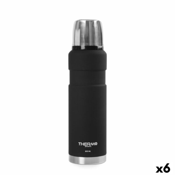 Thermosflasche ThermoSport Schwarz 0,8 L (6 Stück)