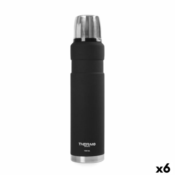 Thermosflasche ThermoSport Schwarz 1 L (6 Stück)
