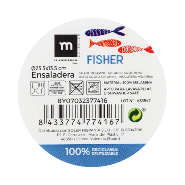 Salatschüssel La Mediterránea FISHER 25,5 x 13,5 cm (8 Stück) – Bild 2