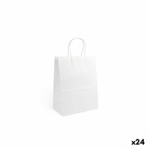 Papiertaschen Algon Weiß 20,6 x 11 x 27 cm 3 Stücke (24 Stück)
