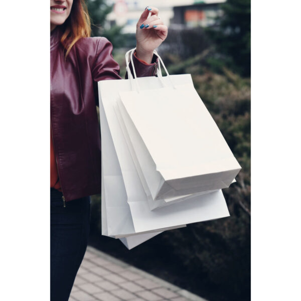 Papiertaschen Algon Weiß 32 x 12 x 40 cm (24 Stück) – Bild 4