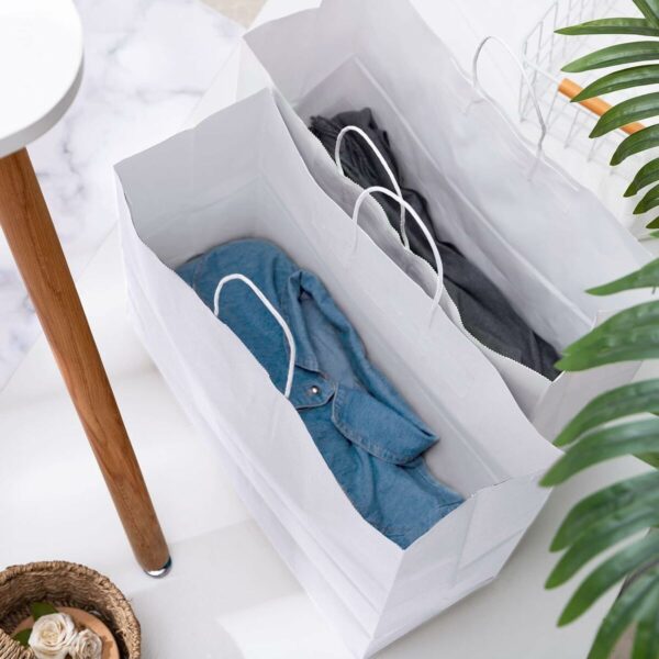 Papiertaschen Algon Weiß 26 x 17 x 26 cm (24 Stück) – Bild 7