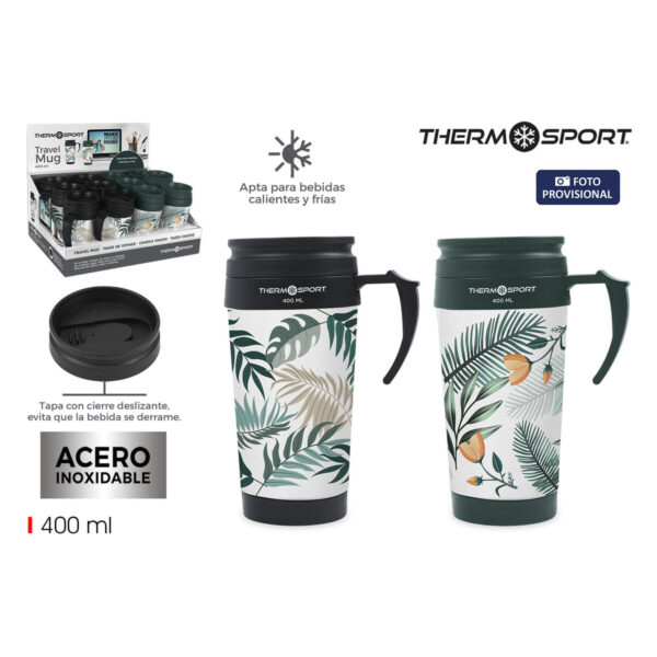 Thermobecher mit Deckel ThermoSport 400 ml 0,4 l (12 Stück) – Bild 2