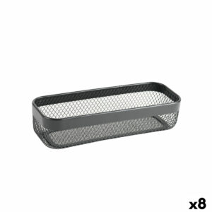 Mehrzweckkorb Confortime Schwarz Metall 30,5 x 11,5 x 7 cm (8 Stück)