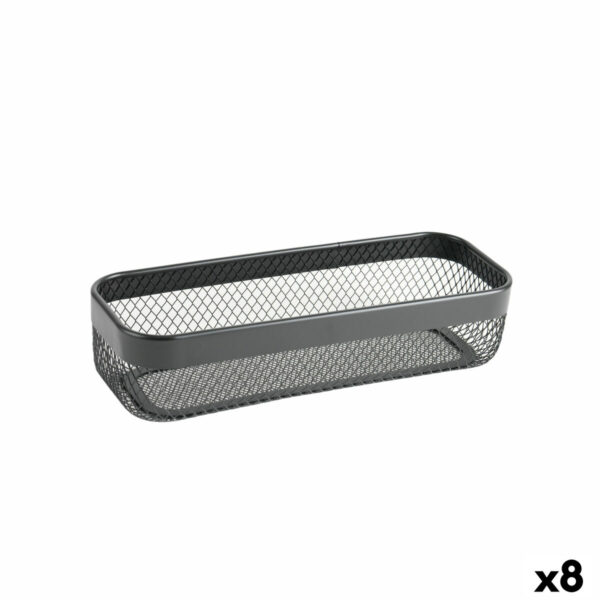 Mehrzweckkorb Confortime Schwarz Metall 30,5 x 11,5 x 7 cm (8 Stück)