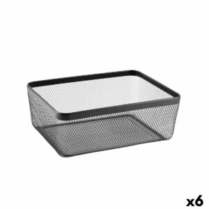 Mehrzweckkorb Confortime Schwarz Metall 30,5 x 40,5 x 15,2 cm (6 Stück)