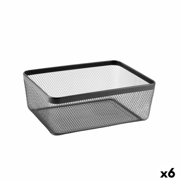 Mehrzweckkorb Confortime Schwarz Metall 30,5 x 40,5 x 15,2 cm (6 Stück)
