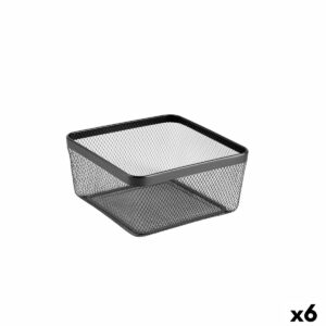 Mehrzweckkorb Confortime Schwarz Metall 30,5 x 30,5 x 15,2 cm (6 Stück)