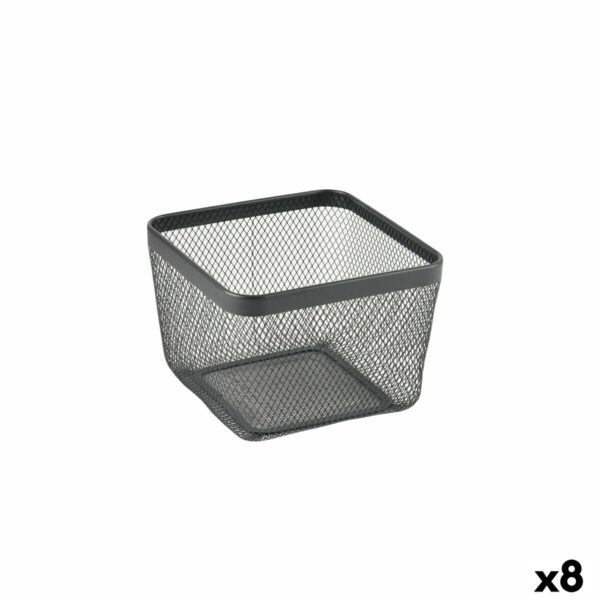 Mehrzweckkorb Confortime Schwarz Metall 24,5 x 24,5 x 17 cm (8 Stück)